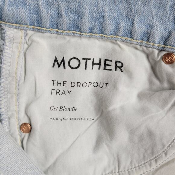 MOTHER The Dropout Fray in Get Blondie Light Wash Straight Leg Jean Size 26 - Picture 2 of 11